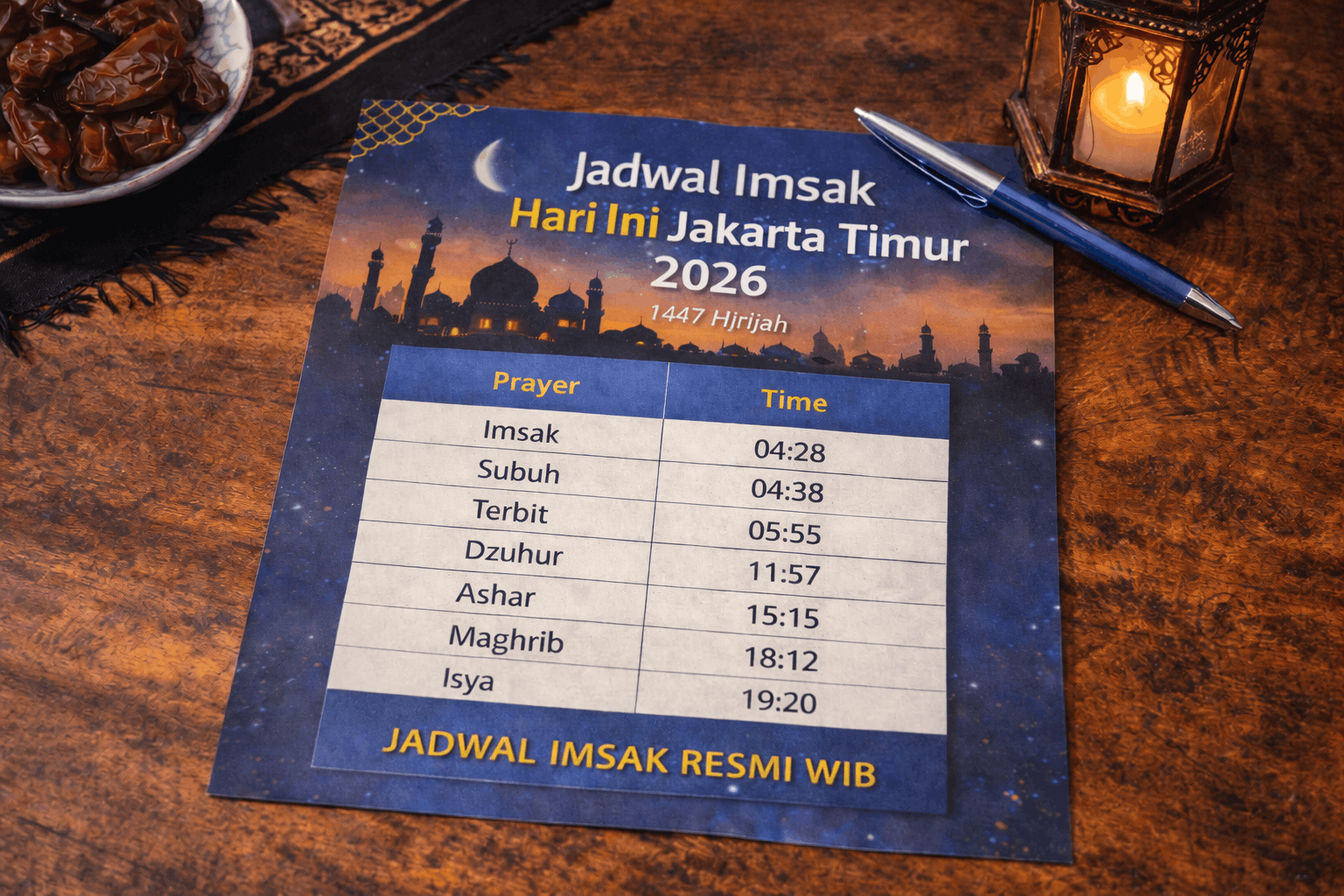 Imsak Hari Ini Jakarta Timur 2026 Lengkap Jadwal Resmi Sahur Dan Waktu Subuh Terbaru