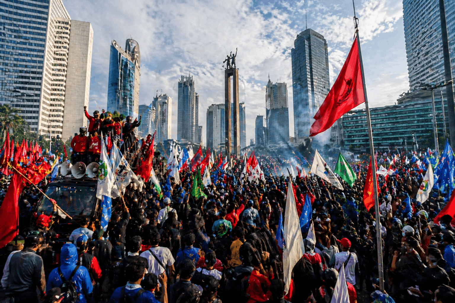 Suasana Mayday di Jakarta 2026 Ramai Aksi Buruh Dan Semangat Solidaritas
