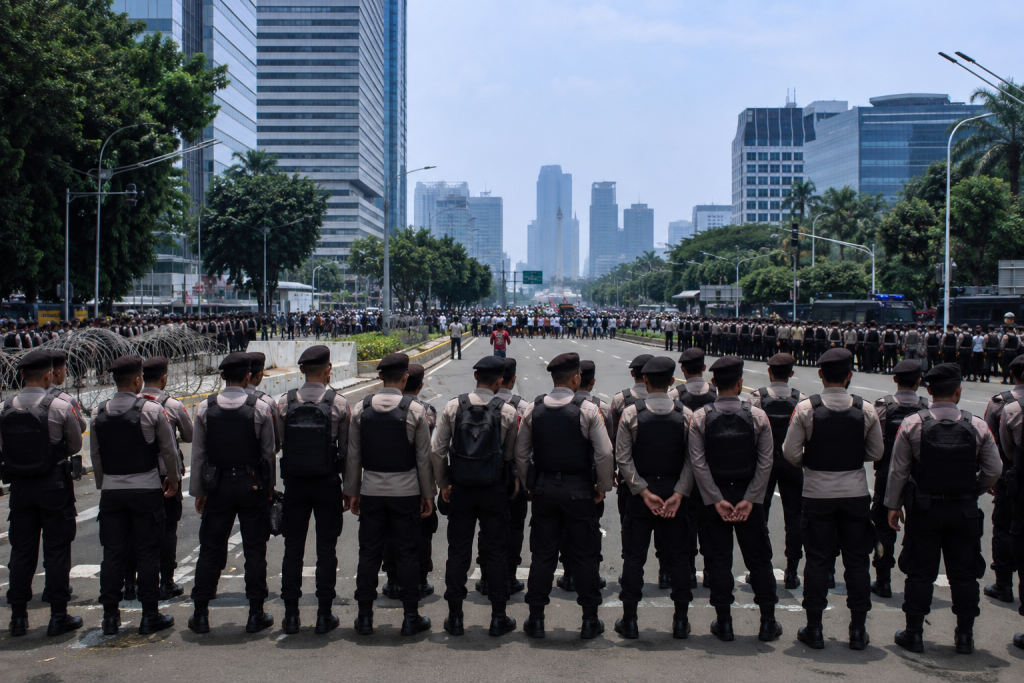 Dua Lokasi Demo Jakarta Dijaga Ratusan Personel Polisi, Pengamanan Diperketat