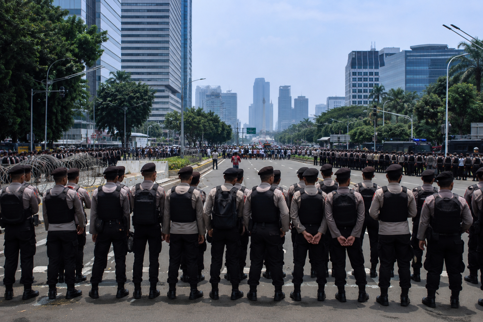 Dua Lokasi Demo Jakarta Dijaga Ratusan Personel Polisi
