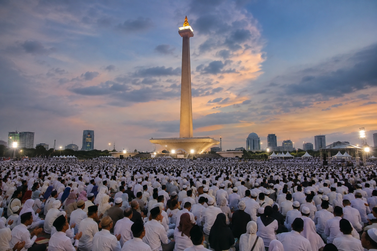 Monas Dipadati Ribuan Jemaah Zikir Bersama, Doa Kebangsaan Sambut HUT Kemerdekaan RI