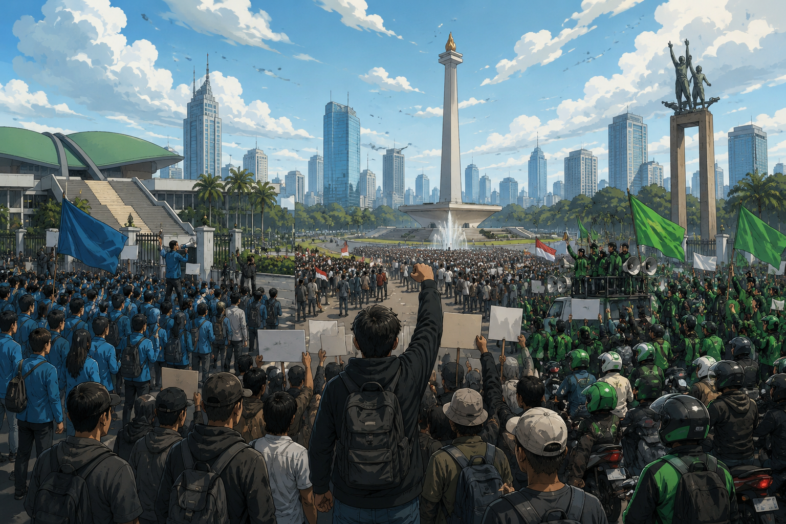 Tiga Demo Jakarta Hari Ini